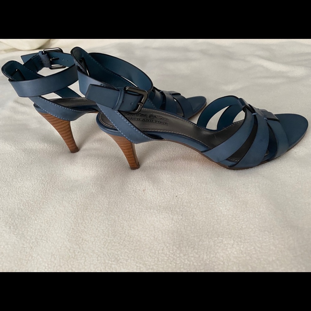 Coach and Four Blue Ankle Strap Size 5 1/2 - Picture 3 of 8